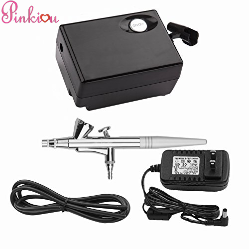 thumbnail image 2 of MDBT Airbrush Kit With Compressor – 25 PSI, Dual-Action Gun, For Nails, Cakes, Makeup & Art (Ack-bt19) 2 of 4