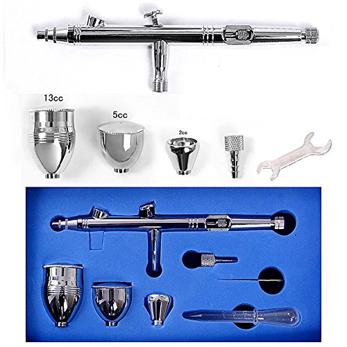 Dual Action Gravity Feed Spray Gun Airbrush Nail Art Paint Kit Tattoo Tool P5G4