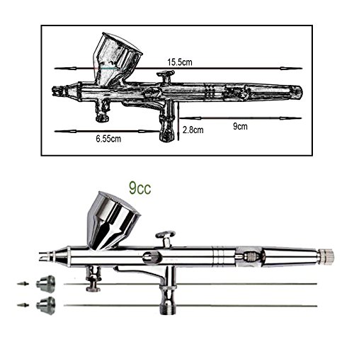 RJ-Global Airbrush Kit Dual Action Spray Gun, Air Brush for Painting Set  with