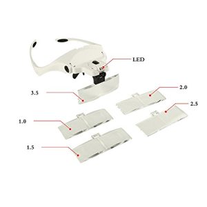 Magnifier-Headband-with-LED-Pinkiou-Magnifying-Glasses-for-Close-Work-Lighted-headset-5-Detachable-Lenses-10X-15X-20X-25X-35X-for-Makeup-DentistTattoo-Hobby-Reading-0-0