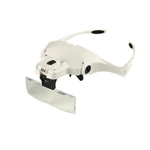 Magnifier-Headband-with-LED-Pinkiou-Magnifying-Glasses-for-Close-Work-Lighted-headset-5-Detachable-Lenses-10X-15X-20X-25X-35X-for-Makeup-DentistTattoo-Hobby-Reading-0