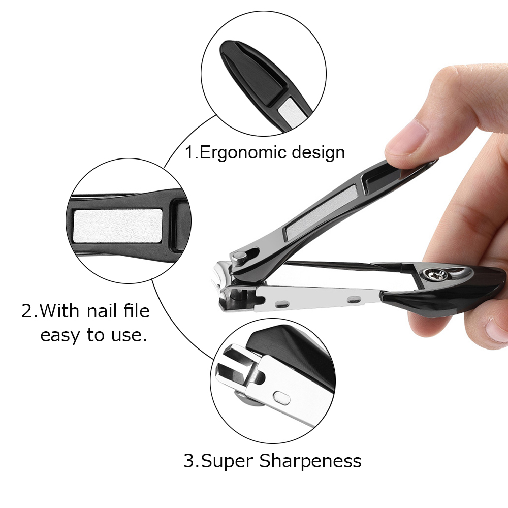 Pinkiou No Splash Nail Clippers Set With Catcher Shell Curved Nail File  Stainless Steel Sharp Durable Nail Cuticle Cutter Trimmer Manicure Pedicure  Tool For Fingernail Toenail - Pinkiou- A Airbrush Makeup Permanent