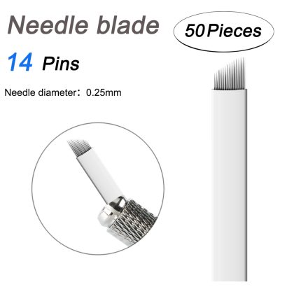 thumbnail image 2 of Professional Microblading Needles 12U 14U 19U – Manual Eyebrow Tattoo Blades For Permanent Makeup, Stainless Steel 2 of 6