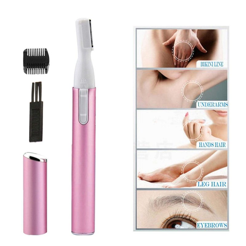 Pinkiou Women Facial Trimmer Eyebrow Styling Kit Electric Pen Cordless Lady Remover Shaver