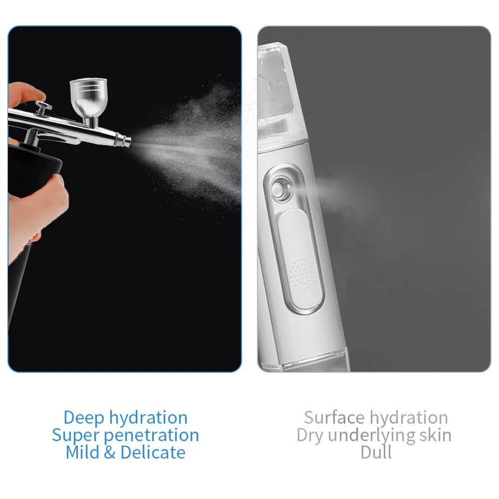 Pinkiou Rechargeable Portable Makeup Airbrush Set with Mini Air Compressor Ink Cup Spray Pen for Tattoo Nail Art Face Paint Cake Deraction Coloring Model - Image 7