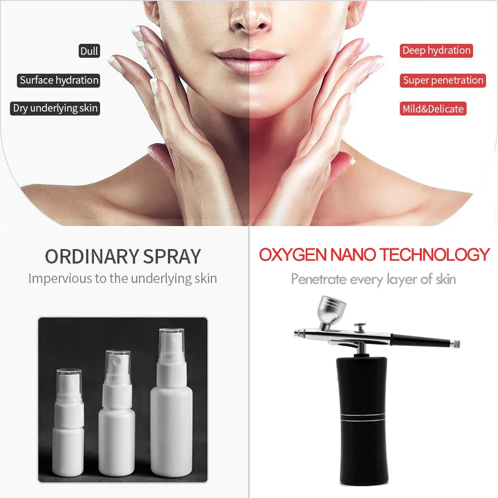 Pinkiou Rechargeable Portable Makeup Airbrush Set with Mini Air Compressor Ink Cup Spray Pen for Tattoo Nail Art Face Paint Cake Deraction Coloring Model - Image 4