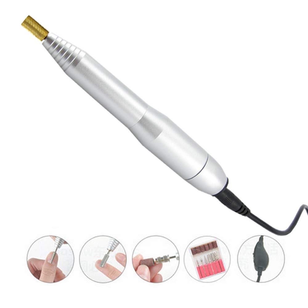 Buy Portable Electric Nail Drill - Professional File Kit Handpiece Grinder  Tool For Acrylic, Gel Nails, Manicure Pedicure Polishing Shape with Bits Set  and 100PCS Sanding Bands,Silver Online at Low Prices in