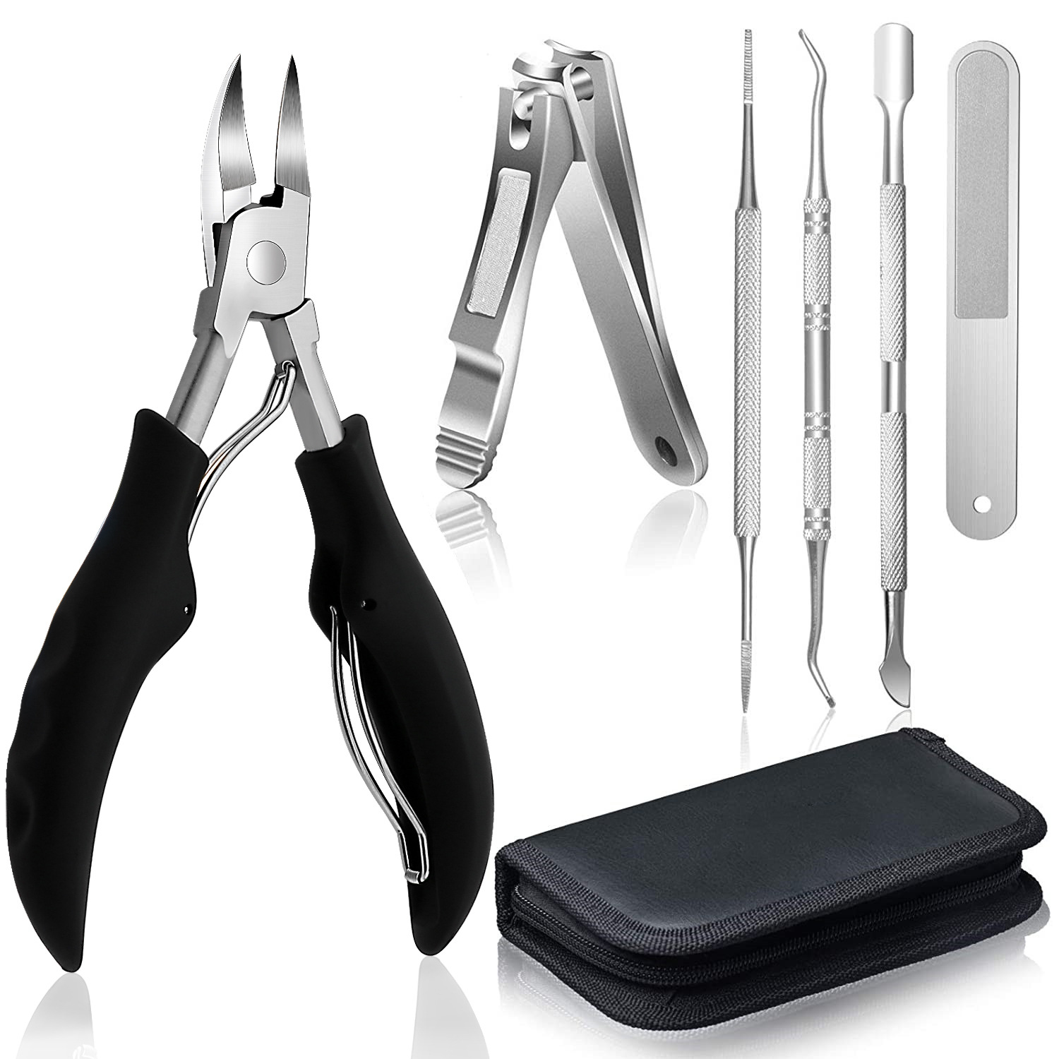 Ingrown Toenail Tool Kit Long Handled Toenail Scissors Toenail File Kit  Stainless Steel Nail Clipper for Thick Nails Professional Toe Nail Clipper  Set