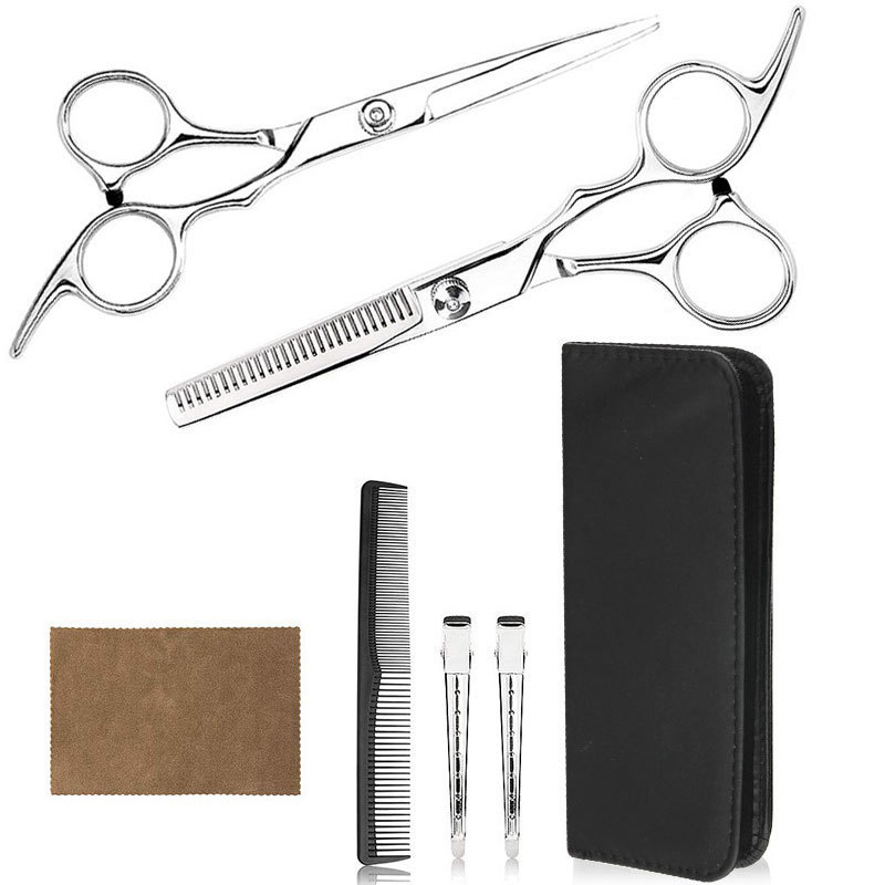 Pinkiou Hair Cutting Scissors,Stainless Steel Hair Scissors  Professional,4PCS Haircut Scissors Hair Thinning Scissors Kit Barber  Scissors Set For Hairdressing,Salon Or Home Use - Pinkiou- A Airbrush  Makeup Permanent Microblading Brow Brand