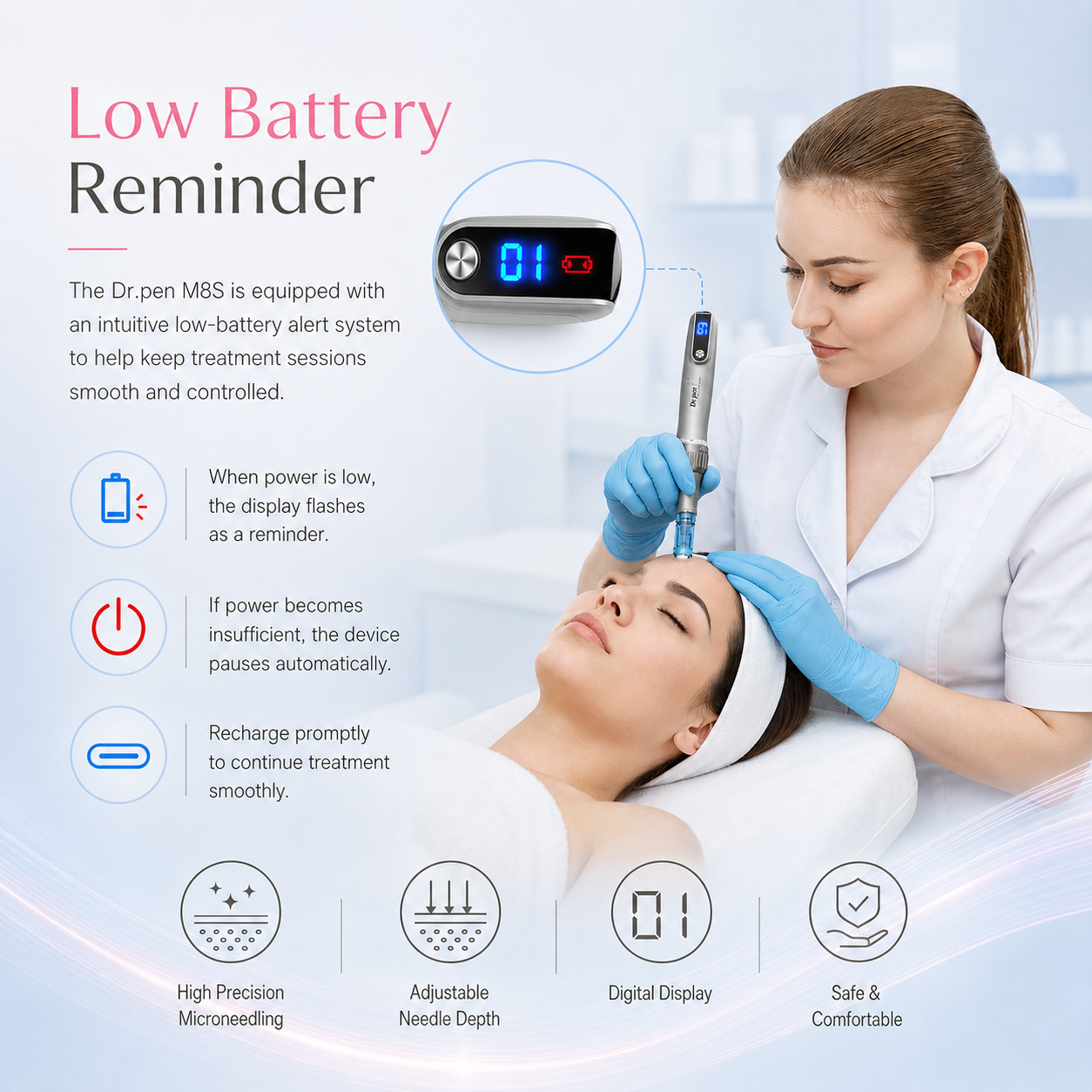 PINKIOU × Dr.pen M8S Microneedling Pen Derma Roller Pen MicroNeedle Roller Pen for Skin Tools - Image 7
