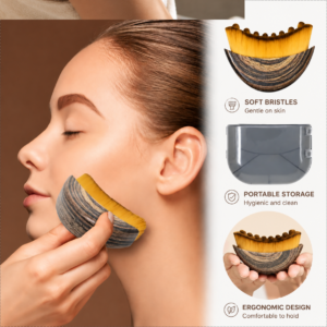 Pinkiou Lymphatic Contour Face Brush | Ergonomic Drainage Massager for Face Body with Dust Case