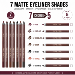 Pinkiou 7-Color Pencil Set Waterproof Smudge-Proof Eye Liner Pencil, Long-Lasting Makeup Pencils for Eyebrows and Eyeliner 5 Eyeliners-Pack Custom Set