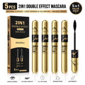 Pinkiou 2-in-1 Double Effect Mascara | Long-Lasting Waterproof Lengthening & Volumizing Mascara 5 Pcs Pack
