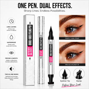 Pinkiou Double-Ended Winged Eyeliner Stamp | Waterproof Liquid Eyeliner Pen