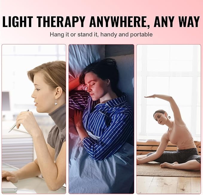 Red Light Therapy Panel , 60 Dual-Chip LED, 660nm Red & 850nm Near Infrared Combo, High Power 80W Panel for Skin & Body Wellness, 17.3" x 9.4" - Image 3
