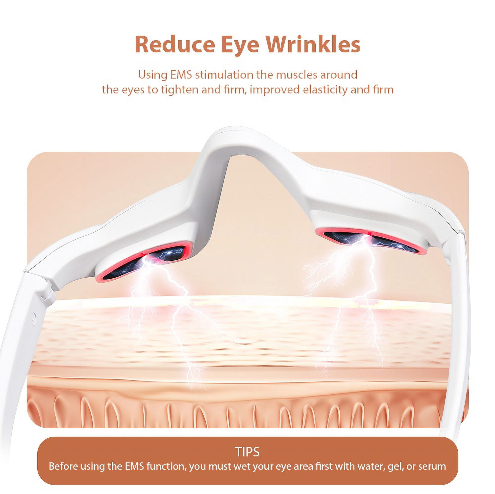 Red Light Therapy Eye Massager, Microcurrent Facial Device to Improve the Appearance of Dark Circles, Puffiness & Wrinkles, Eye Strain Comfort Glasses with EMS and LED Technology - Image 5