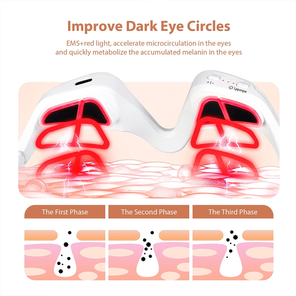Red Light Therapy Eye Massager, Microcurrent Facial Device to Improve the Appearance of Dark Circles, Puffiness & Wrinkles, Eye Strain Comfort Glasses with EMS and LED Technology - Image 6
