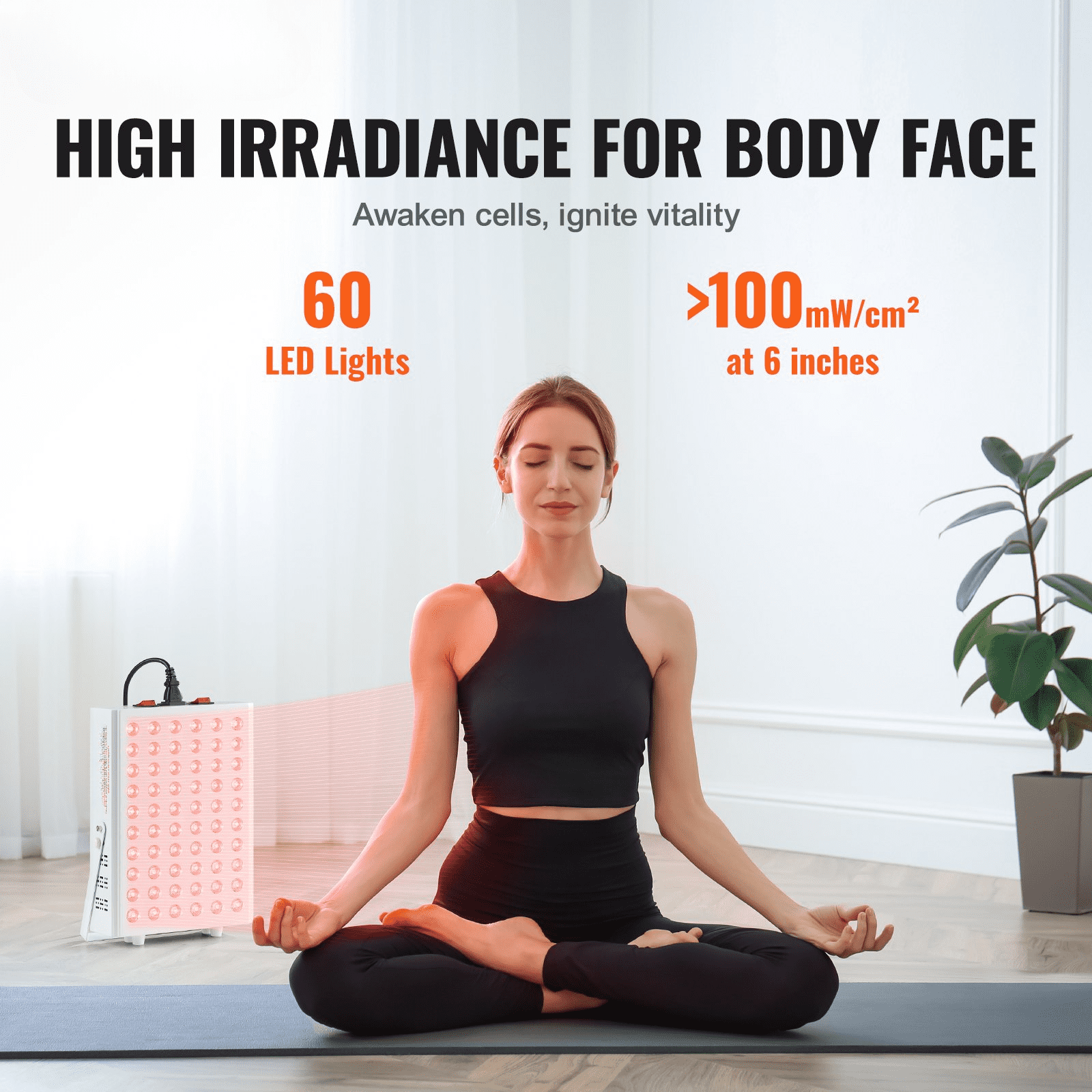 Red Light Therapy Panel , 60 Dual-Chip LED, 660nm Red & 850nm Near Infrared Combo, High Power 80W Panel for Skin & Body Wellness, 17.3" x 9.4" - Image 5