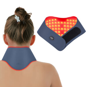 Red Light Therapy Neck Protector, Wearable 660nm Red & 850nm Near Infrared Light Therapy Device, 147 LEDs, 5W Neck Light Therapy Pad with 3 Brightness Levels, 10Hz & 40Hz Pulse Modes, 30-Min Timer