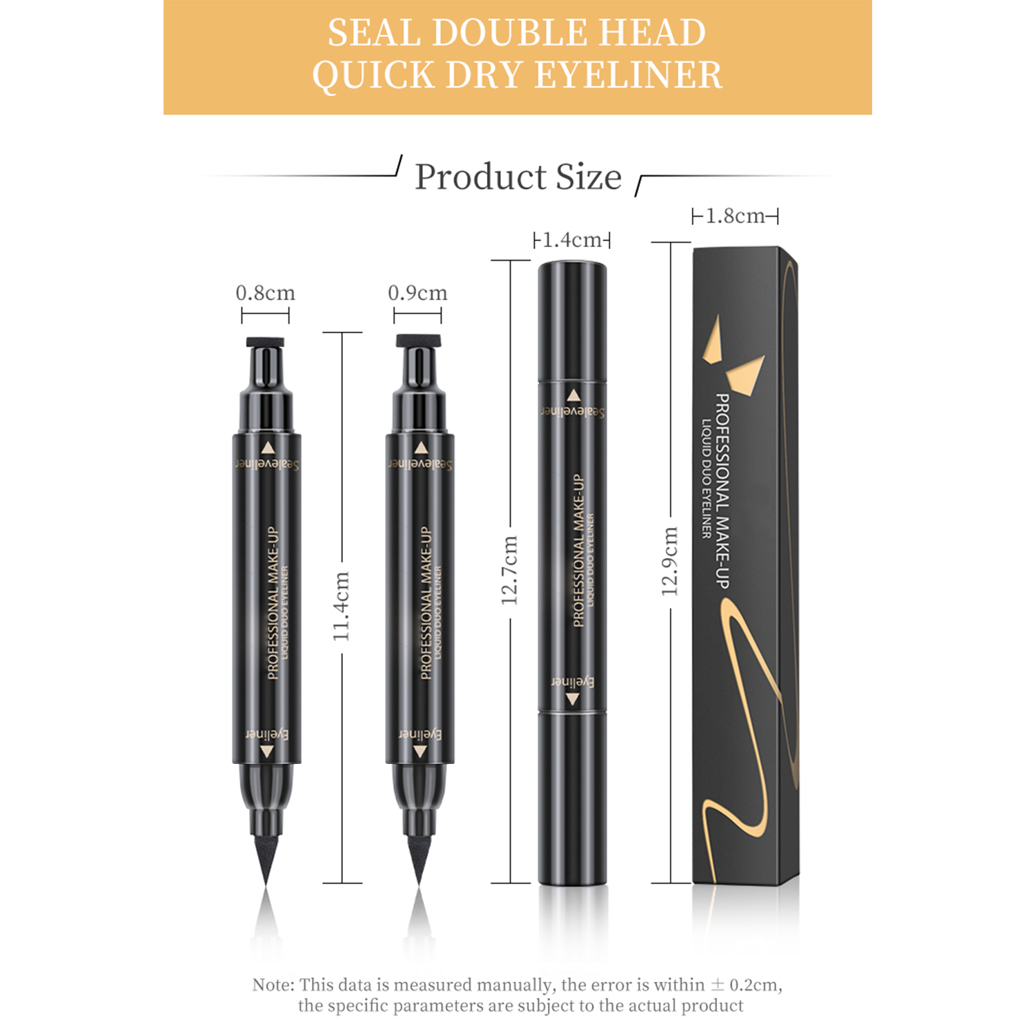 Pinkiou Eyeliner Stamp 2 Pens Winged liquid eyeliner, Eyeliner Stamp Wingliner Perfect Easy Cat Eye Stamp Wing Eyeliner Stamp Tool, Liquid Eye Liner, Waterproof & Smudgeproof - Image 2