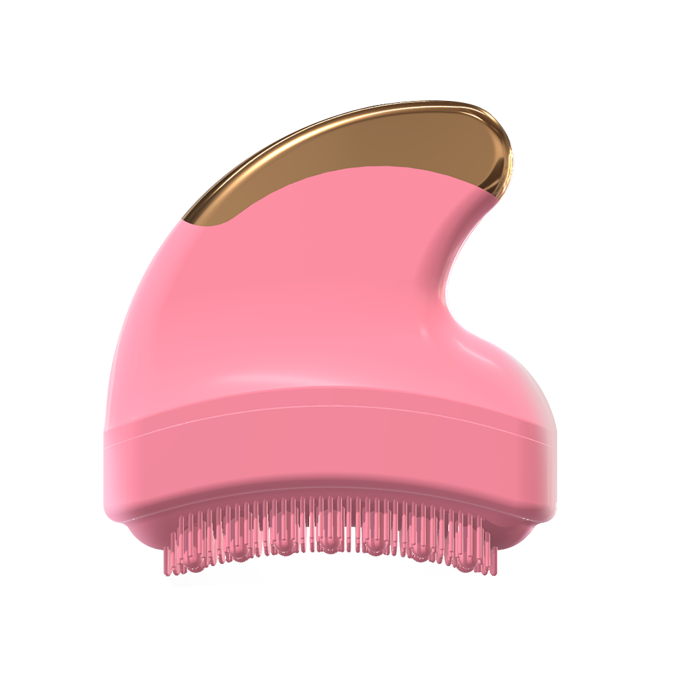 Pinkiou 2-in-1 Facial Massage Brush & Gua Sha, 3-Level Vibration & Heating, Soft Silicone Bristles, Facial Sculpting Beauty Tool for Daily Skincare, Pink